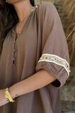 Dalt Vila Peasant Blouse Earth